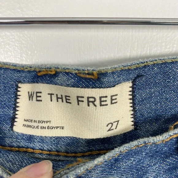 We The Free Shorts Womens 27 Blue Denim Bermuda Button Fly Relaxed 100% Cotton - Picture 2 of 14